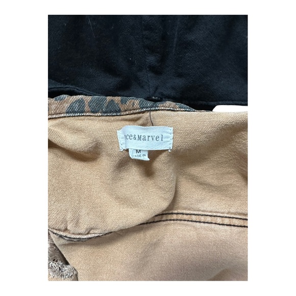 Dance & Marvel Jean Jacket Women Size M Distressed Crop Cutout Cheetah Print - Picture 7 of 8